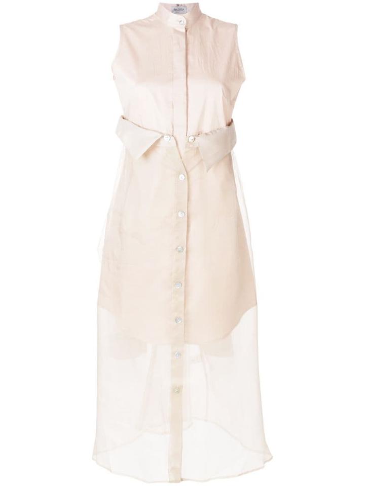 Balossa White Shirt Layered Shirt Dress - Neutrals