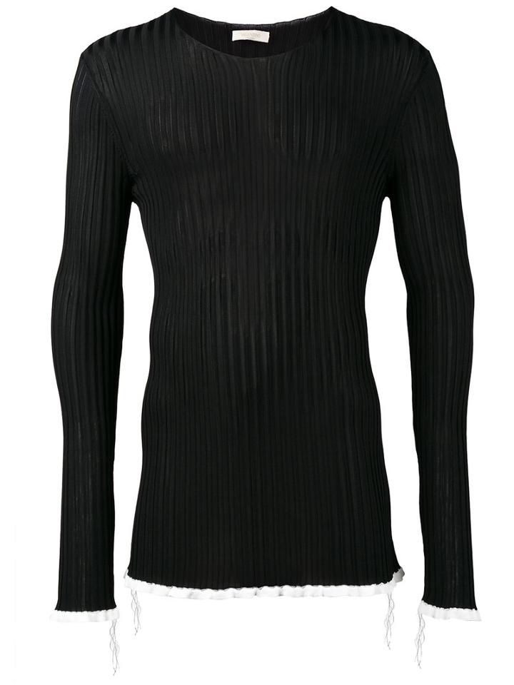 Valentino Ribbed Jumper, Men's, Size: Large, Black, Viscose
