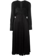 Saint Laurent Crossover Bodice Dress, Women's, Size: 38, Black, Silk/viscose