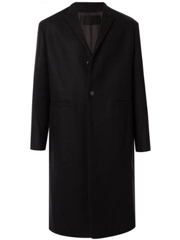 Th Single Breasted Midi Coat - Black