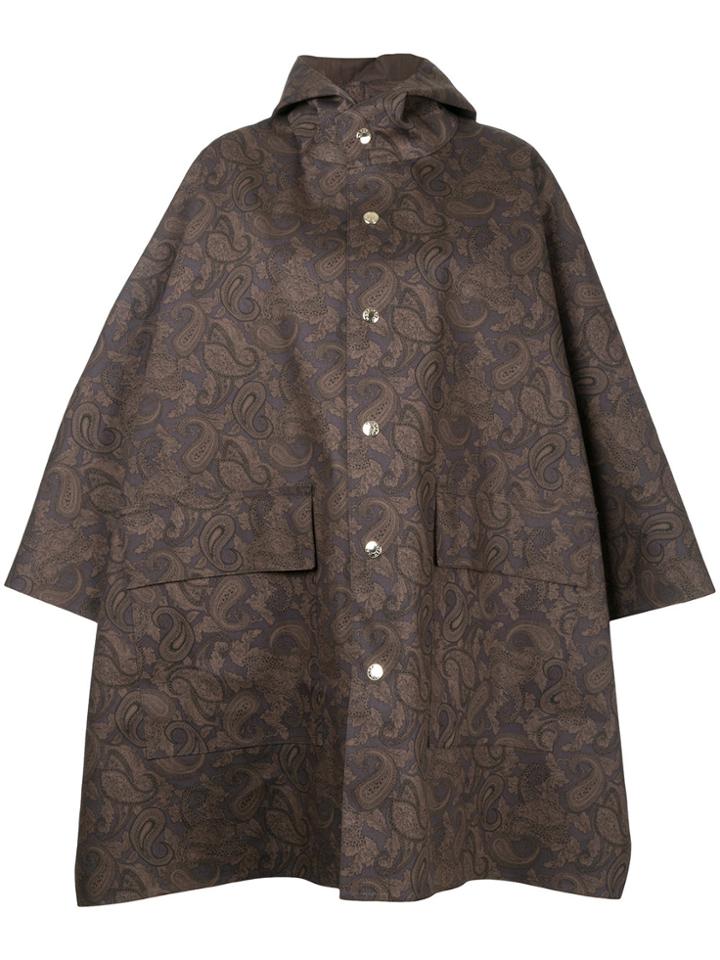 Mackintosh Paisley Print Cape - Brown