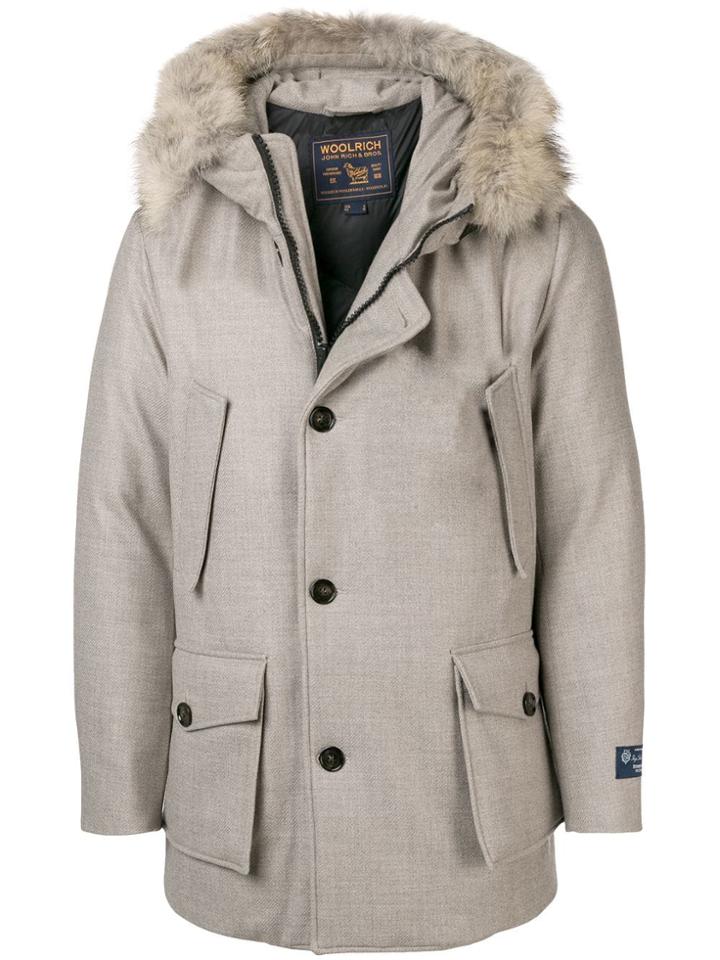 Woolrich Fur Hooded Coat - Nude & Neutrals