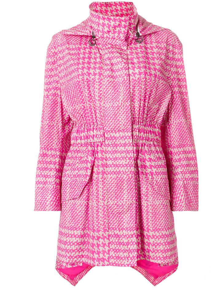 Fendi Glen Plaid Trench Coat - Pink & Purple