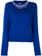 Boutique Moschino Embellished Sweatshirt, Women's, Size: 42, Blue, Cotton/plastic