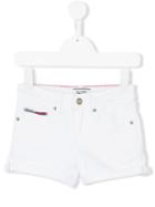 Tommy Hilfiger Junior - Embroidered Logo Denim Shorts - Kids - Cotton/spandex/elastane - 6 Yrs, White