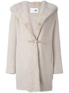 Manzoni 24 Mink Fur Collar Hooded Coat - Nude & Neutrals