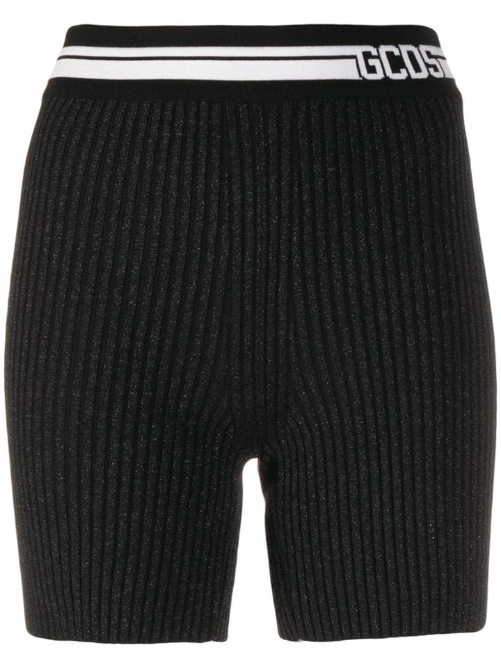 Gcds Logo Band Knitted Shorts - Black