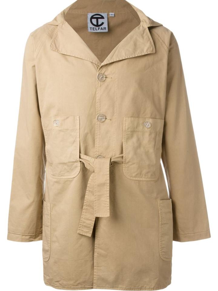 Telfar Six Pocket Trench Coat, Men's, Size: M, Nude/neutrals, Cotton