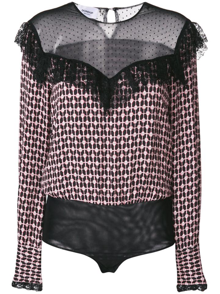 Dondup Lace Insert Bodysuit - Black