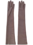 Salvatore Ferragamo Long Leather Gloves - Nude & Neutrals