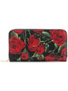 Dolce & Gabbana Floral Zipped Wallet - Black