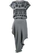 Loewe Frayed Asymmetric Knit Dress, Women's, Size: Xs, Black, Cotton
