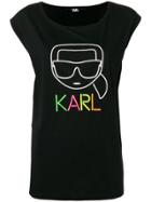 Karl Lagerfeld Sleeveless Logo Top - Black
