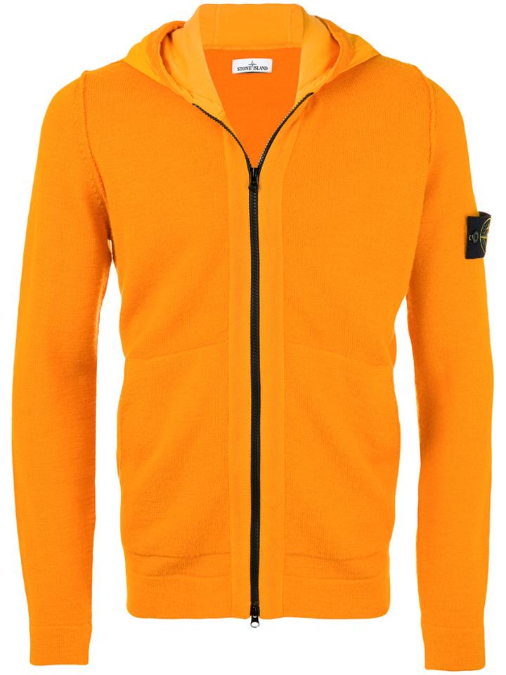 Stone Island Zipped Hooded Sweatshirt - Yellow & Orange