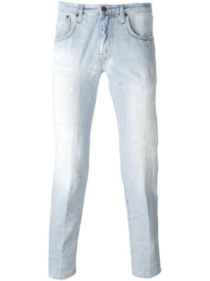 +people Distressed Slim Fit Jeans, Men's, Size: 31, Blue, Cotton