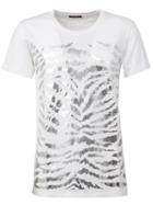 Balmain Zebra Print T-shirt, Men's, Size: Xl, White, Cotton