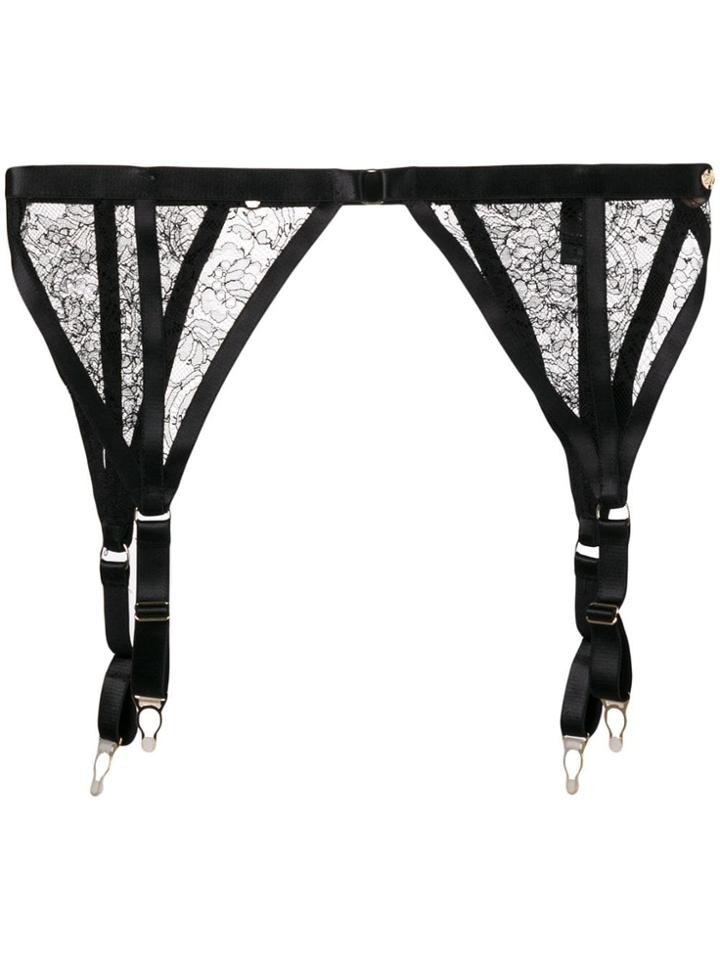 Something Wicked Annabel Lace Suspenders Belt - Black