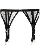 Something Wicked Annabel Lace Suspenders Belt - Black