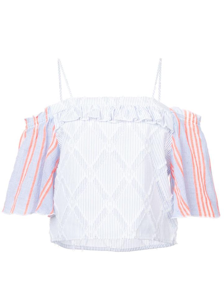 Lemlem Besu Off Shoulder Blouse - Blue