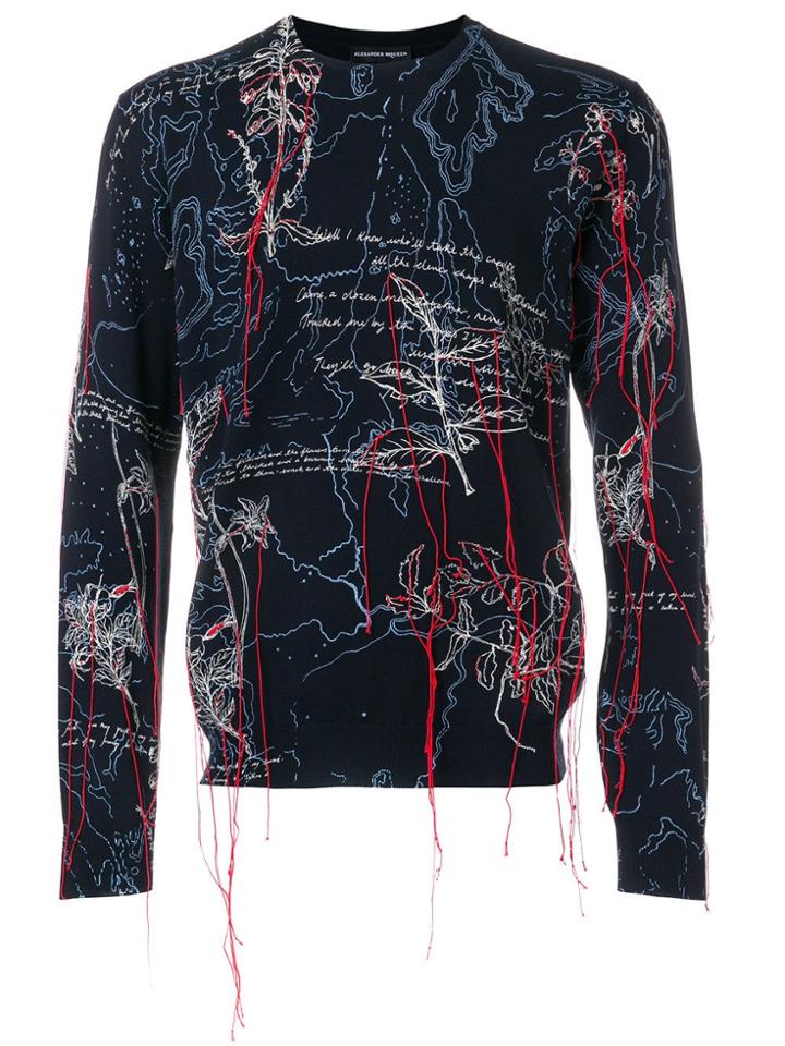 Alexander Mcqueen Explorer Intarsia Jumper - Blue