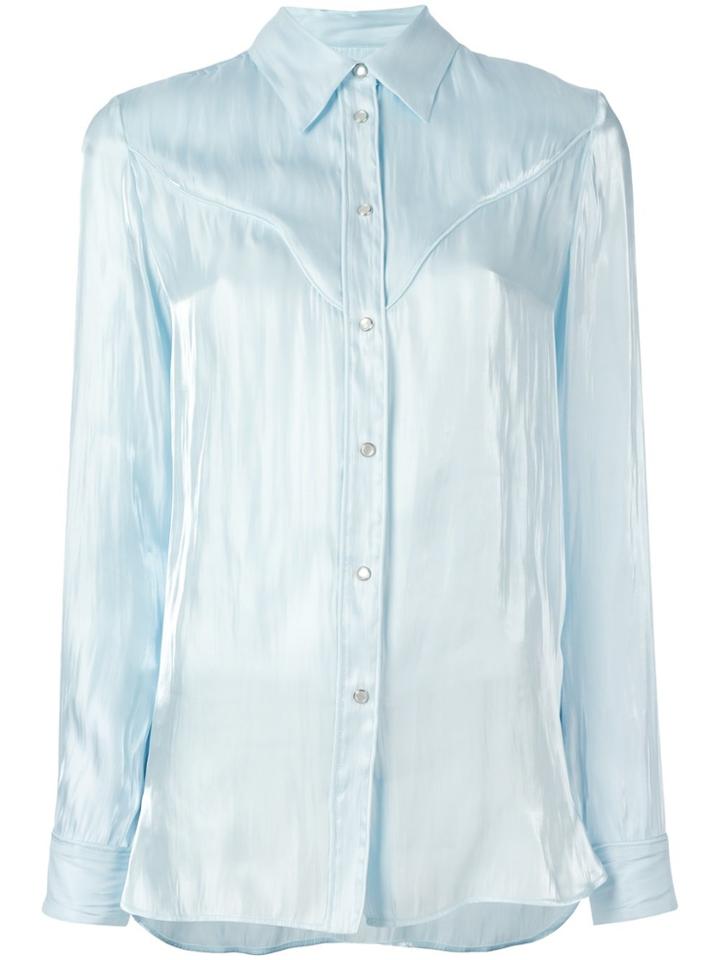 Mm6 Maison Margiela Cutaway Collar Shirt - Blue