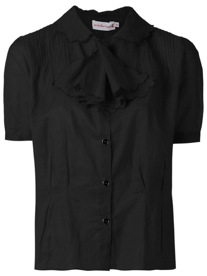Isabela Capeto Pleated Shirt, Women's, Size: 40, Black, Cotton