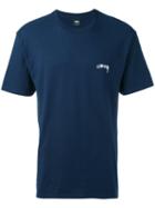 Stussy - Chest Print T-shirt - Men - Cotton - M, Blue, Cotton