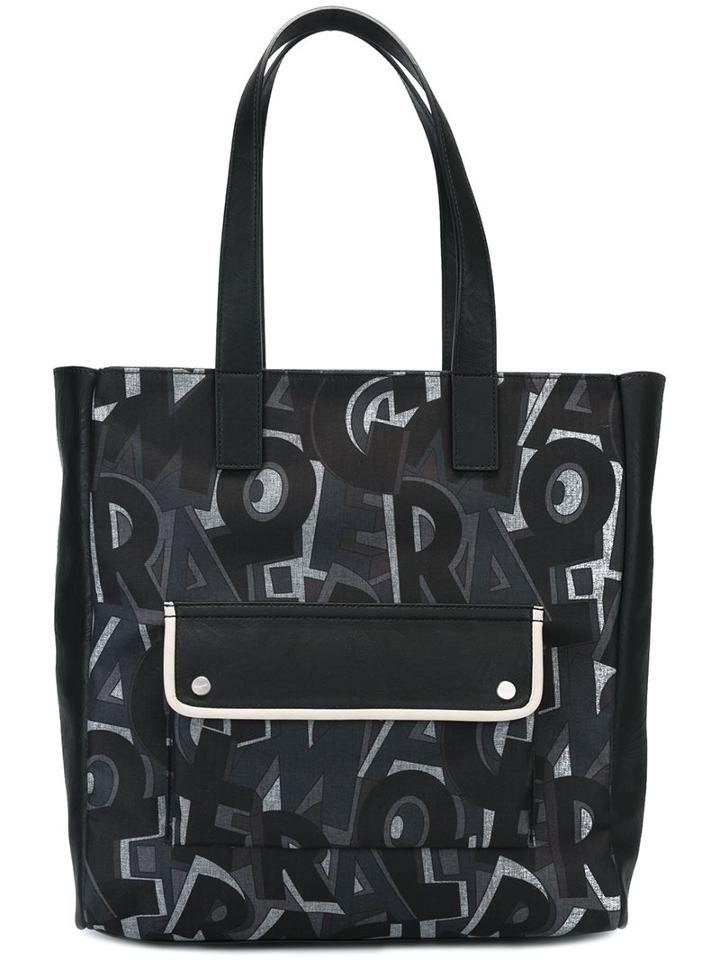 Salvatore Ferragamo Logo Print Tote, Men's, Grey