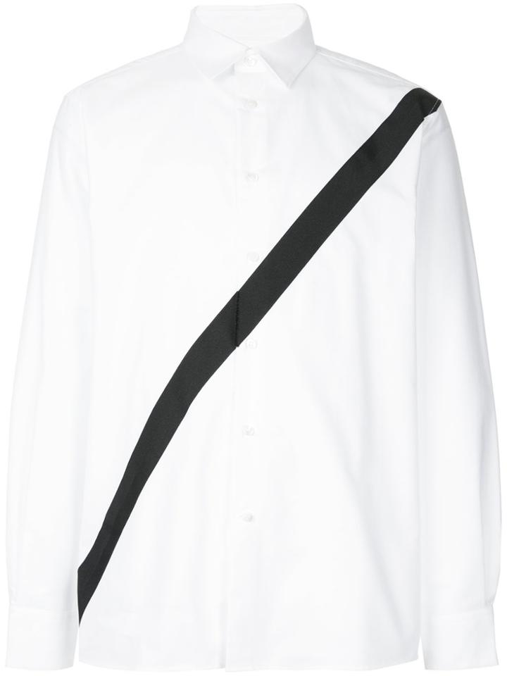 Public School Striped Panel Shirt - White