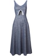 Jill Stuart Cut Out Chambray Midi Dress - Blue