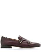 Santoni Double Buckle Monk Shoes - Red