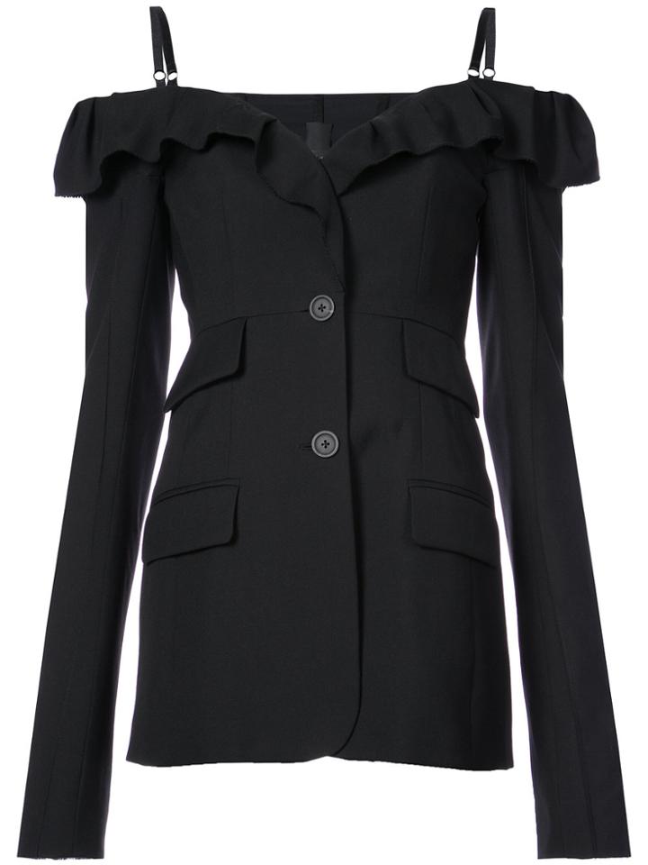 Vera Wang Cold-shoulder Fitted Jacket - Black