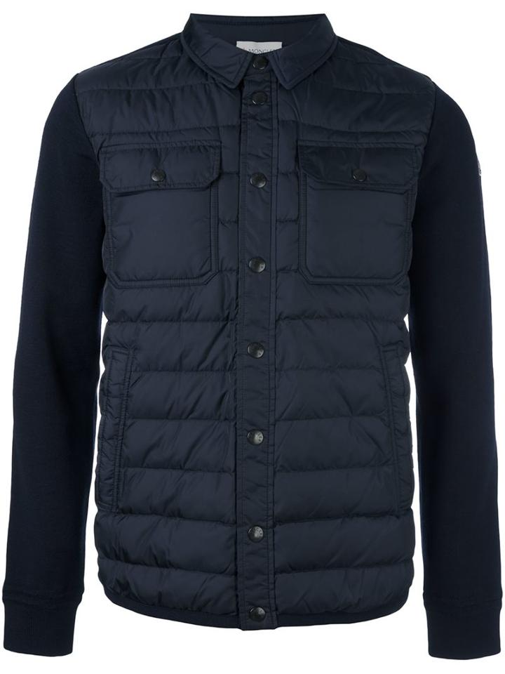 Moncler Padded Front Shirt Jacket, Men's, Size: Xxl, Blue, Acrylic/polyamide/virgin Wool
