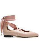 Bally Lavin Lace-up Ballerina Shoes - Pink & Purple