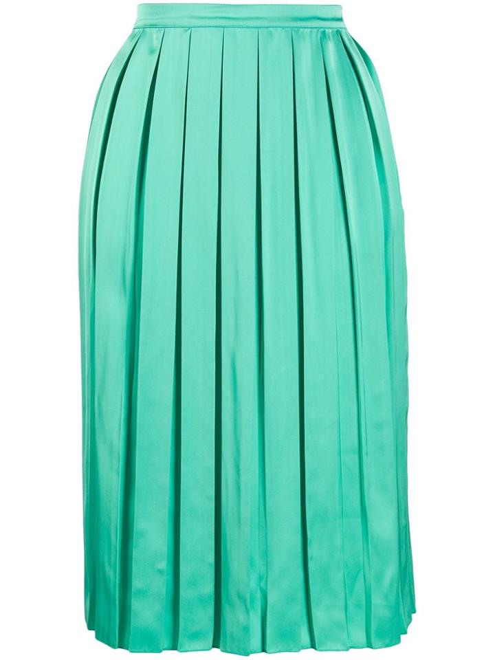Plan C Pleated Midi Skirt - Green