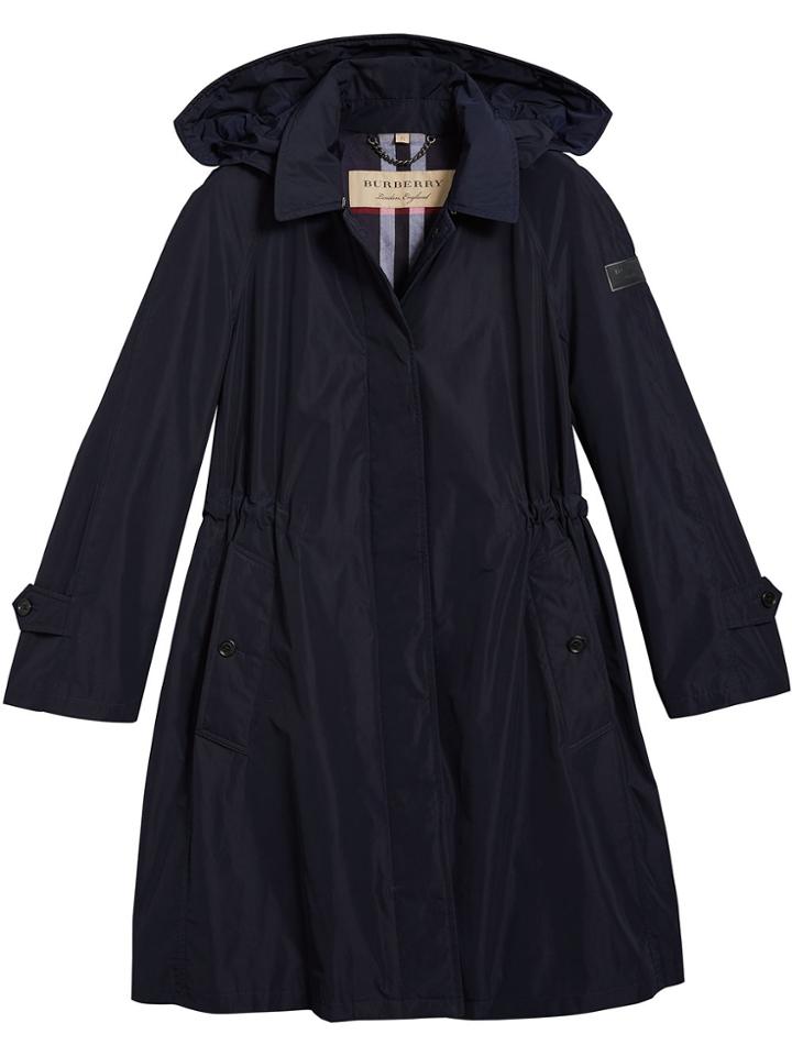 Burberry Detachable Hood Showerproof Coat - Blue