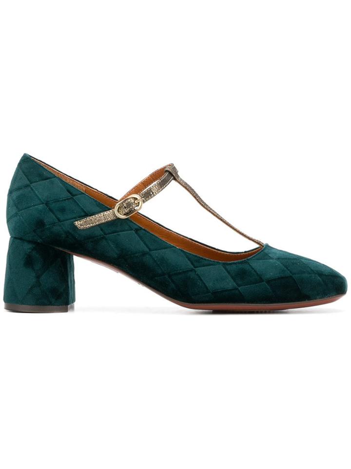 Chie Mihara Square Toe T-bar Pumps - Green