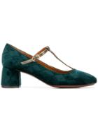 Chie Mihara Square Toe T-bar Pumps - Green