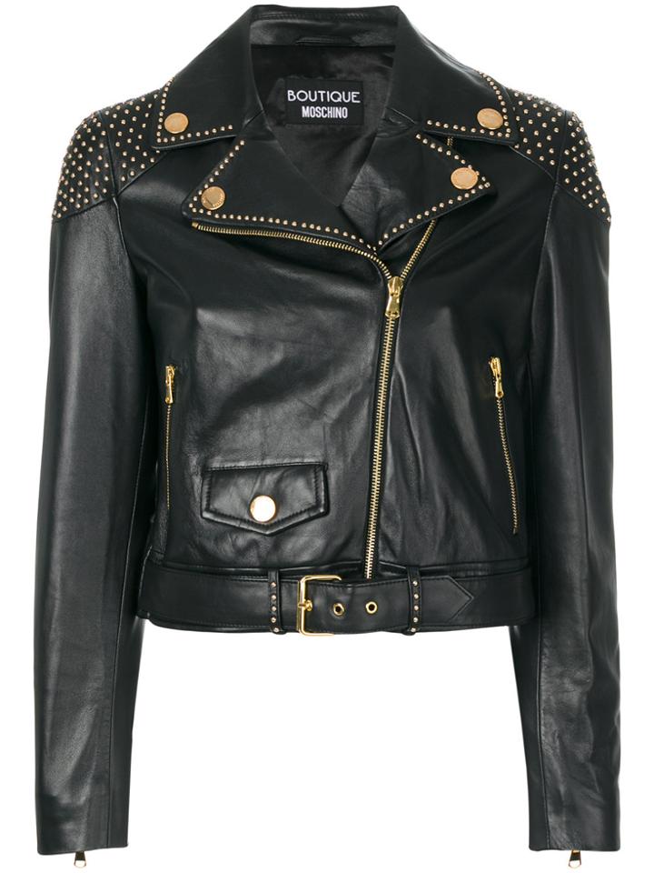 Boutique Moschino Studded Biker Jacket - Black
