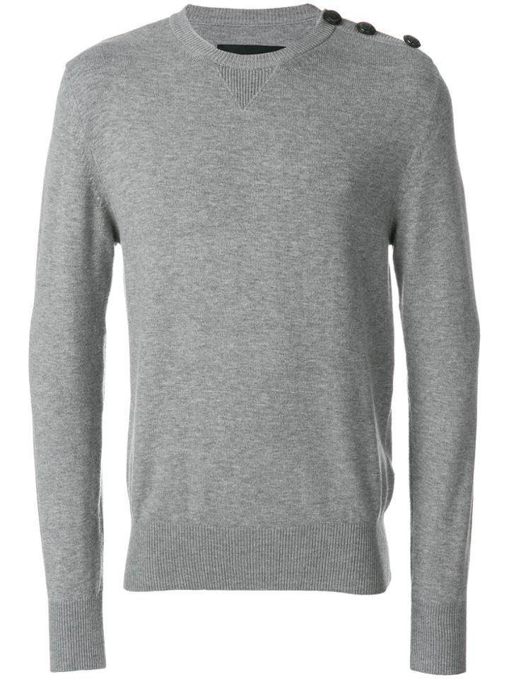 Hydrogen Buttoned Shoulder Sweater - Grey
