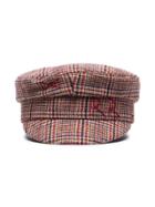 Ruslan Baginskiy Red Logo-embroidered Checked-wool Baker Boy Hat -