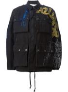 Faith Connexion Graffiti Print Jacket, Women's, Size: S, Black, Cotton