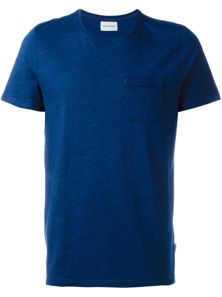 Oliver Spencer 'envelope' T-shirt, Men's, Size: Large, Blue, Cotton