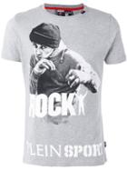 Plein Sport Graphic Print T-shirt, Men's, Size: Large, Grey, Cotton