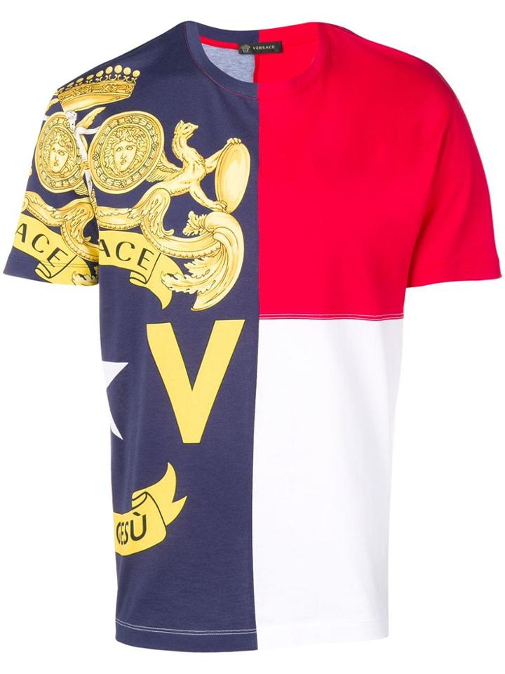 Versace Colourblock Baroque T-shirt - White