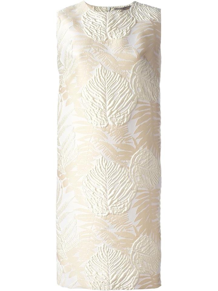 Ermanno Scervino Leaf Brocade Shift Dress