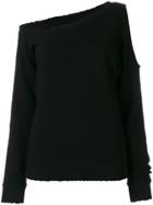 Rta Off-the-shoulder Sweatshirt - Black