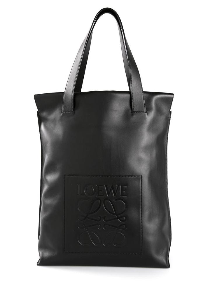 Loewe Embossed Logo Shopper Tote, Women's, Black