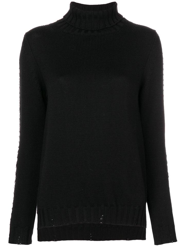 P.a.r.o.s.h. Roll Neck Studded Sweater - Black
