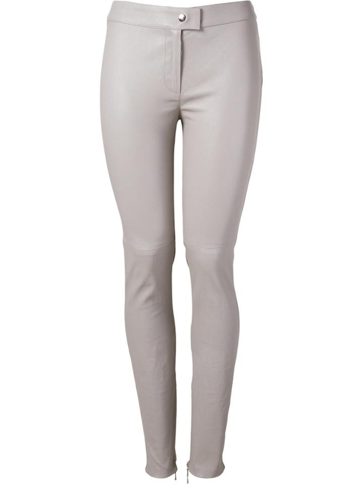 Martha Medeiros Leather Skinny Trousers - Grey
